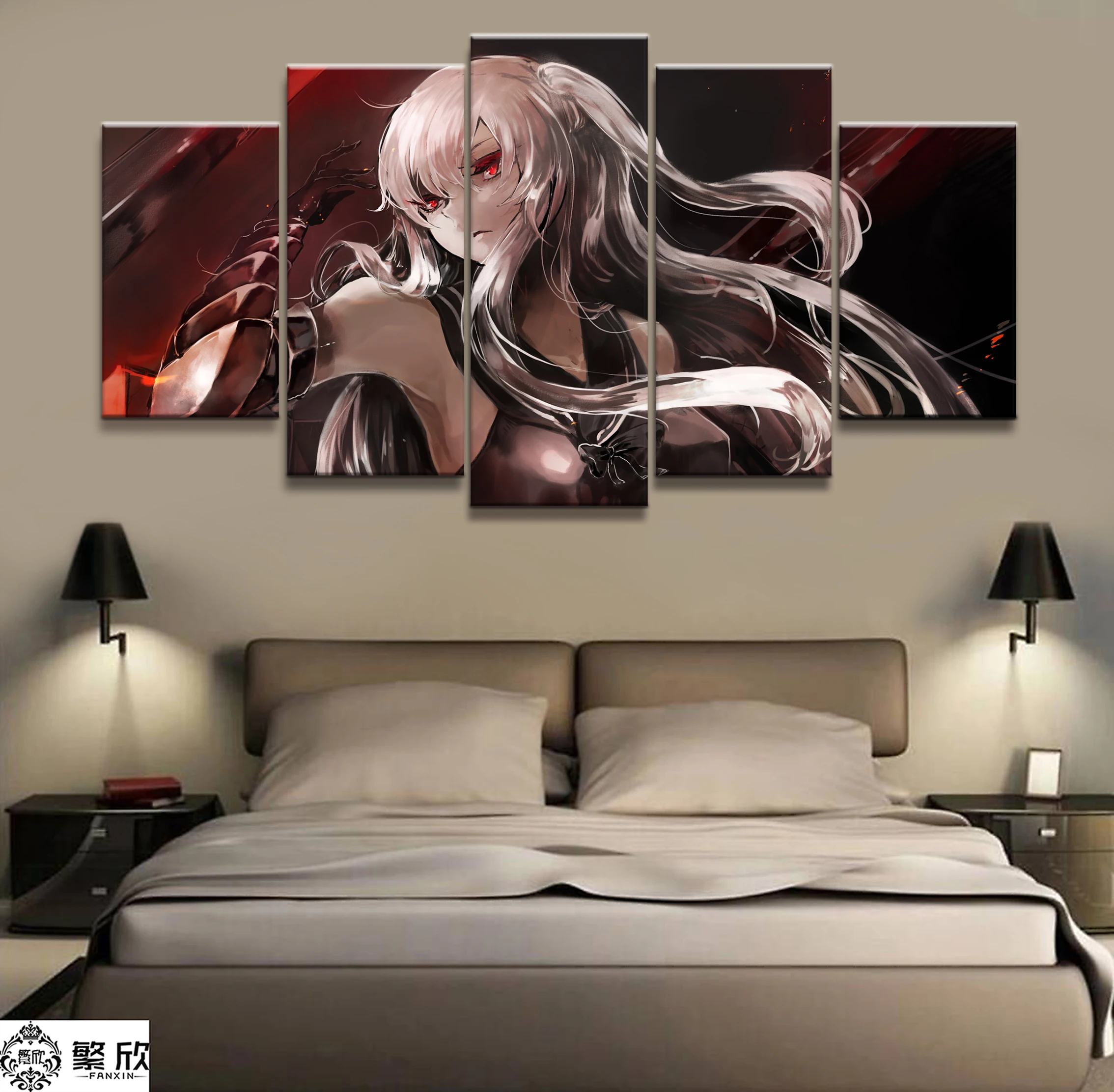 

Home Decor Modular Canvas Picture 5 Piece Anime Kantai Collection Painting Art Poster Wall For Home Canvas Painting Wholesale