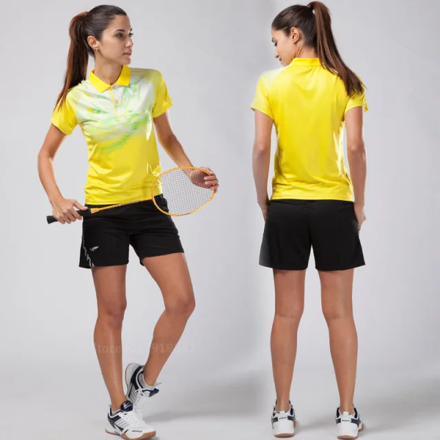 Free shipping 2017 Quick dry table tennis clothing woman badminton shirt and shorts are table