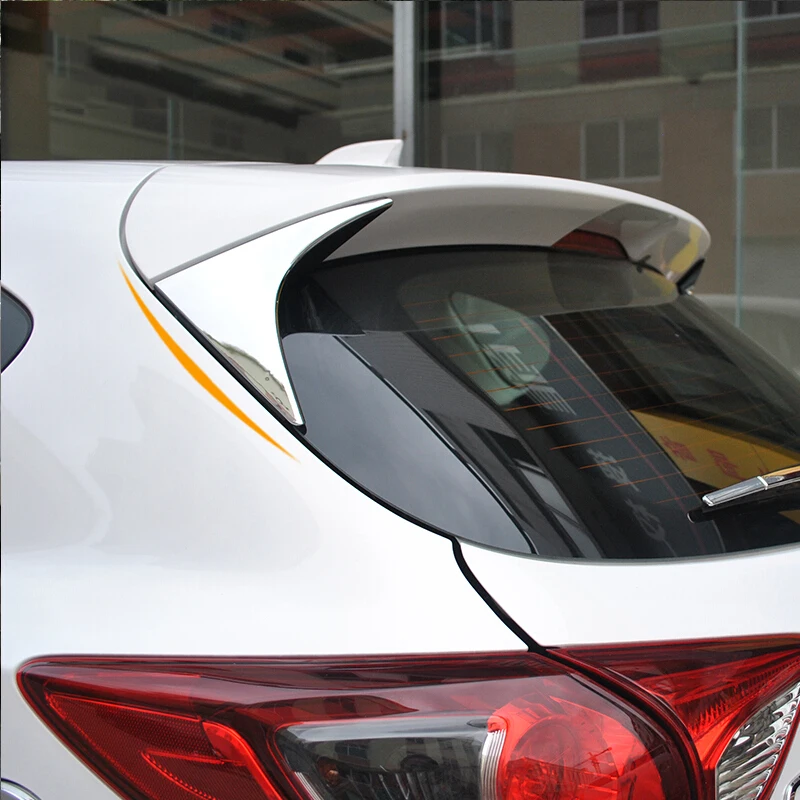 

ABS Chrome For Mazda CX-5 CX5 Car Body Styling Rear Window Spoiler Side Wing Cover Trim Bevel Garnish Accessories 2pcs