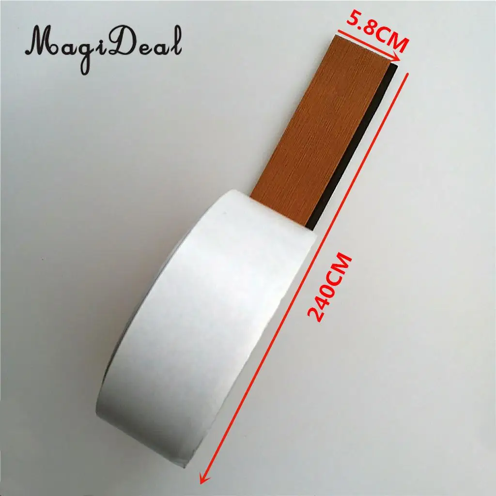 5.8x240cm 6mm Self Adhesive EVA Foam Boat Yacht Flooring Faux Pad Non-skid Teak Decking Sheet Floor Mat Brown With Black Strips