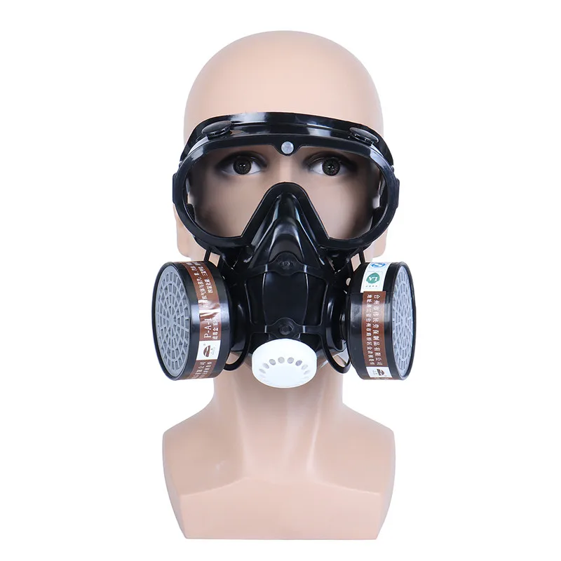 Respirator Gas Mask Chemical Anti-Dust Filter Military Eye Goggle Set Workplace Safety Protection