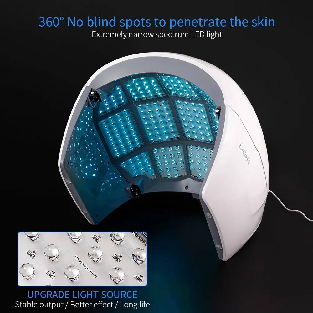 Terapia de Luz Removedor do Enrugamento do Rejuvenescimento da Pele Photon Lâmpada Dispositivo Beleza Facial Ance Aperte Máscara Coreano 7 Cor Pdt Led 12 lâmpada beleza facial da pele apertar dispositivo