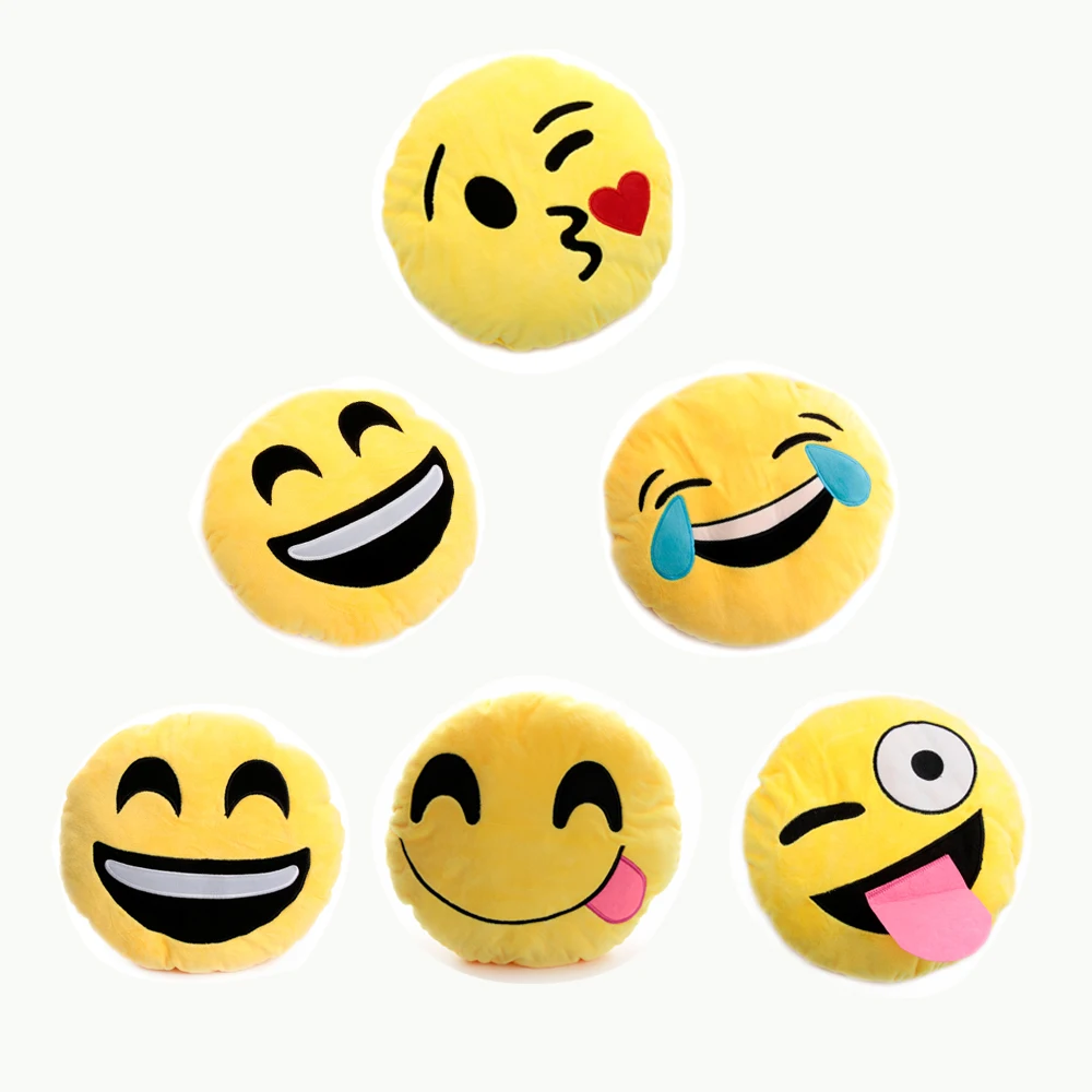 Funny Cute emoji pillow plush pillow coussin cojines emoji gato Round
