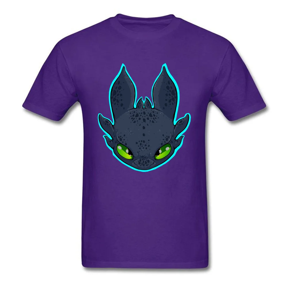 Toothless Cheap Printing Tees Crewneck NEW YEAR DAY 100% Cotton Short Sleeve T Shirt for Men Casual T Shirt Drop Shipping Toothless purple