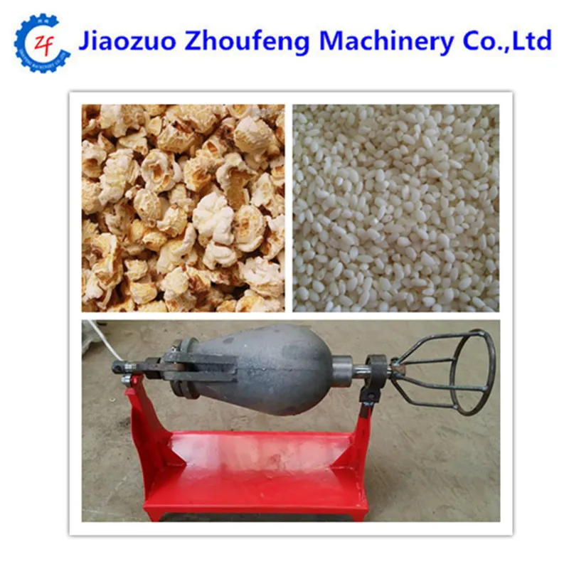 Mini home hand popcorn maker rice corn expanding puffing bulking machine
