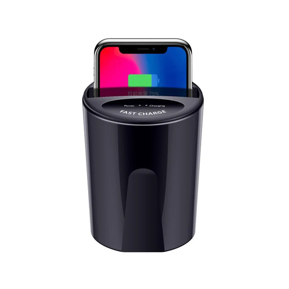 Автомобильное беспроводное зарядное устройство 10 Вт с USB-выходом для iPhoneXS MAX/XR/X/8