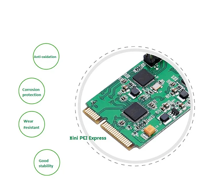 IOCREST мини-pci-express двойной гигабитный ethernet контроллер карты RTL8111 чипов 2 порт rj45 lan 10/100/1000 Мбит/с nic сетевой карты