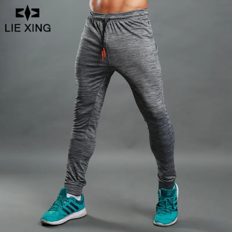 

LIE XING 2019 Summer New High Quality Jogger Skinny Pants Men Fitness Bodybuilding Gyms Thin Pants Runners Clothing Trousers