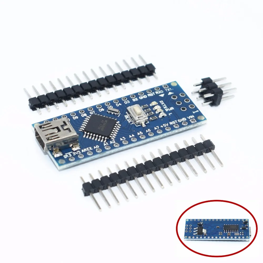 

1PCS For arduino Nano ATMEGA328P Mini USB With the bootloader compatible Nano 3.0 controller for arduino CH340 USB driver 16Mhz