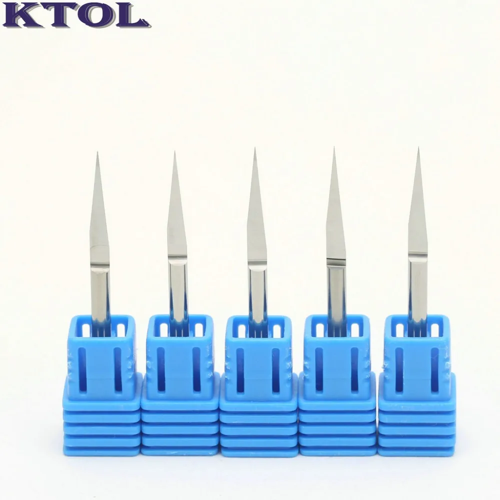 10 угловых Tip 0.1mm Ovl 38mm в форме CNC гравировальные биты торцевые фрезы PCB инструменты