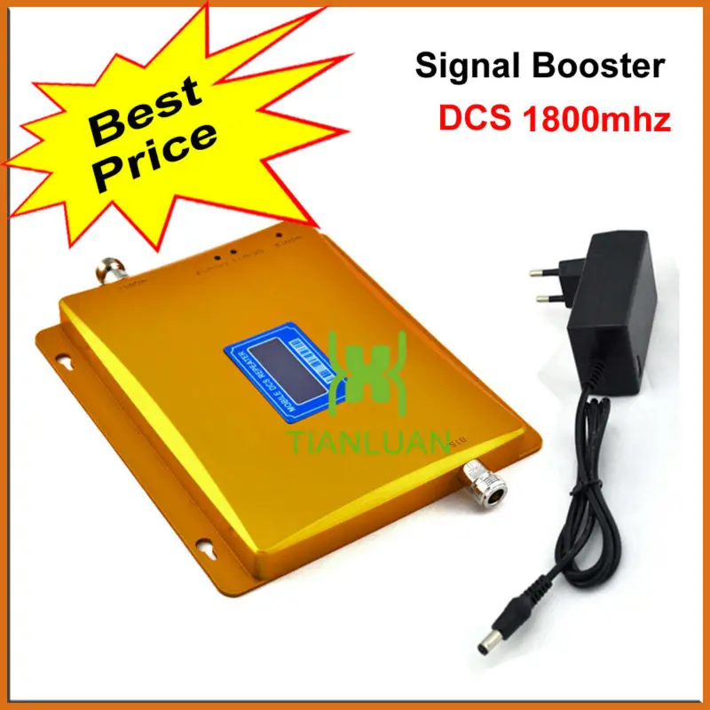 

Best Price DCS 1800MHz Mobile Phone Signal Booster DCS980 2G 4G Cell Phone Signal Repeater with Power Adapter LCD Display/Golden