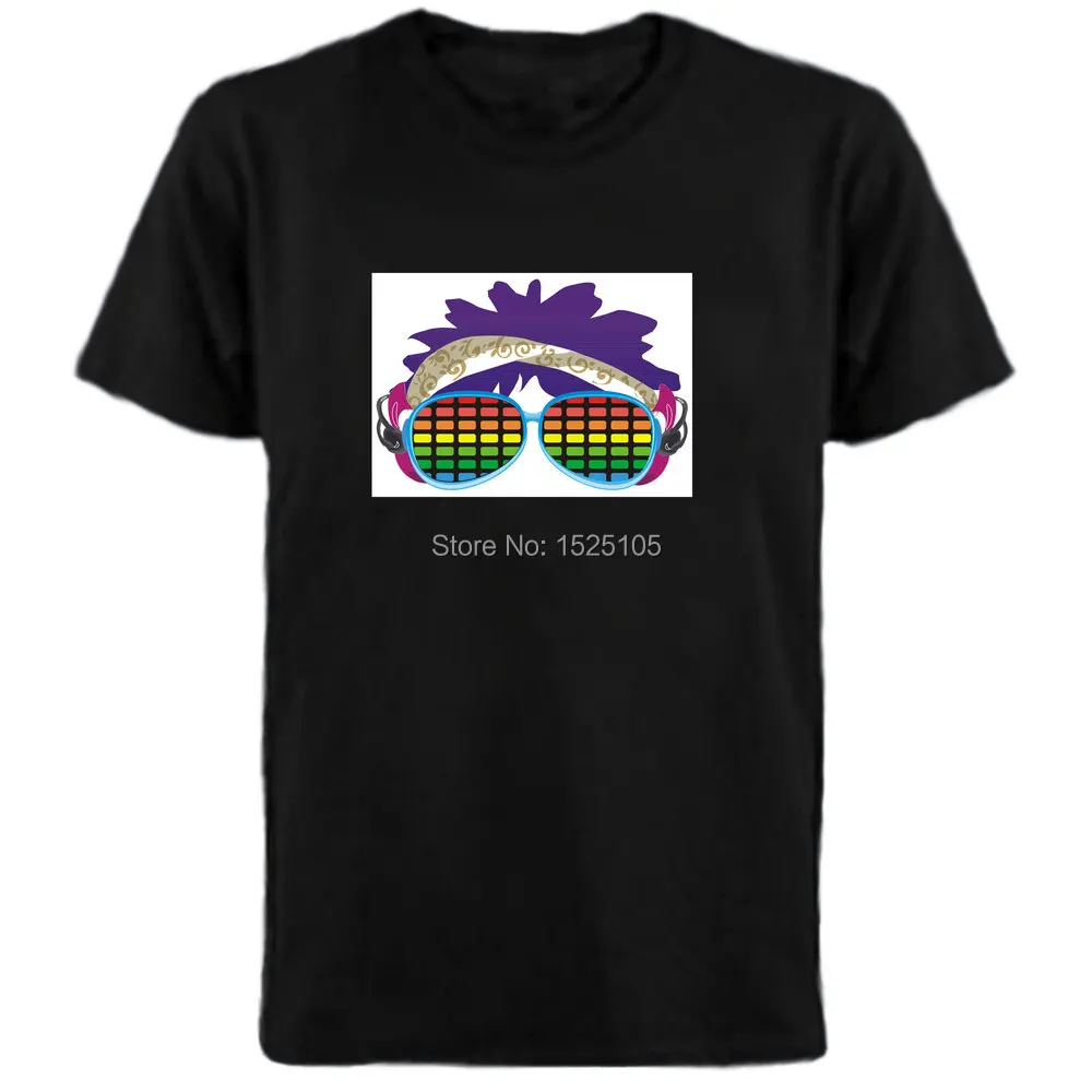 

el sound activated t shirt with 4pcs AAA battery inverter Free Shipping