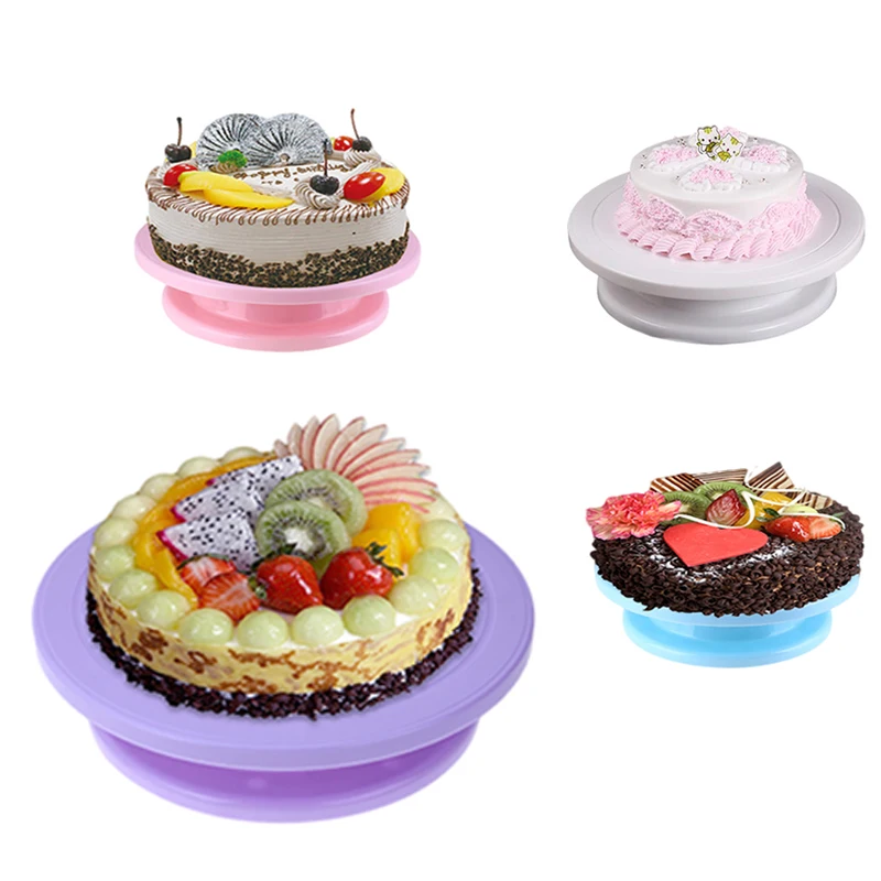 

28cm Plastic Cake Turntable Rotating Anti-skid Cake Decorating Turntable Cake Rotary Table Round Cake Stand Kitchen Baking Tools