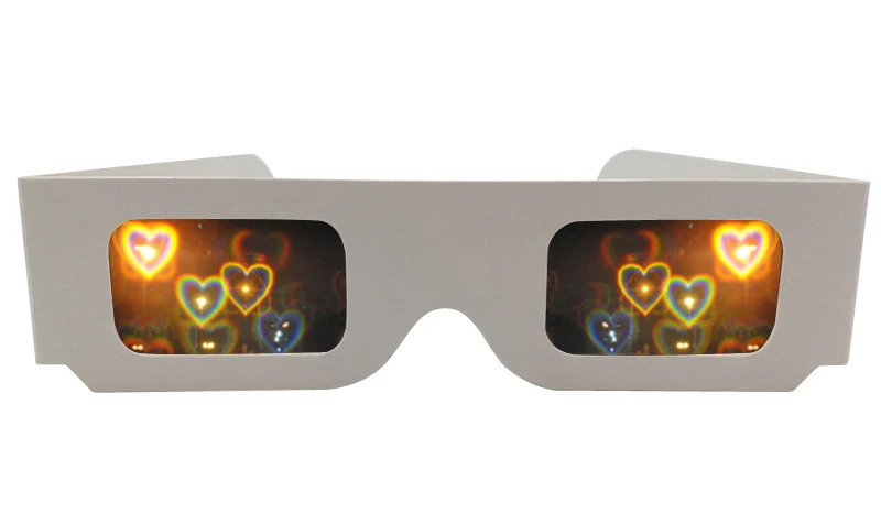Сердце Эффект бумаги картона дифракционные очки-упаковка из 100