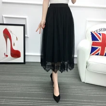 На лето и весну сетки плиссированные Юбки для женщин модные элегантные приталенное Для женщин юбка feminina офисные saias темперамент Сарафан