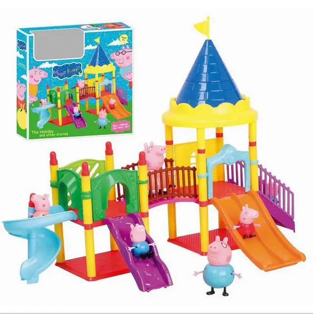 Peppa Pig Amusement park set with 4 figures Toys Christmas kids gift