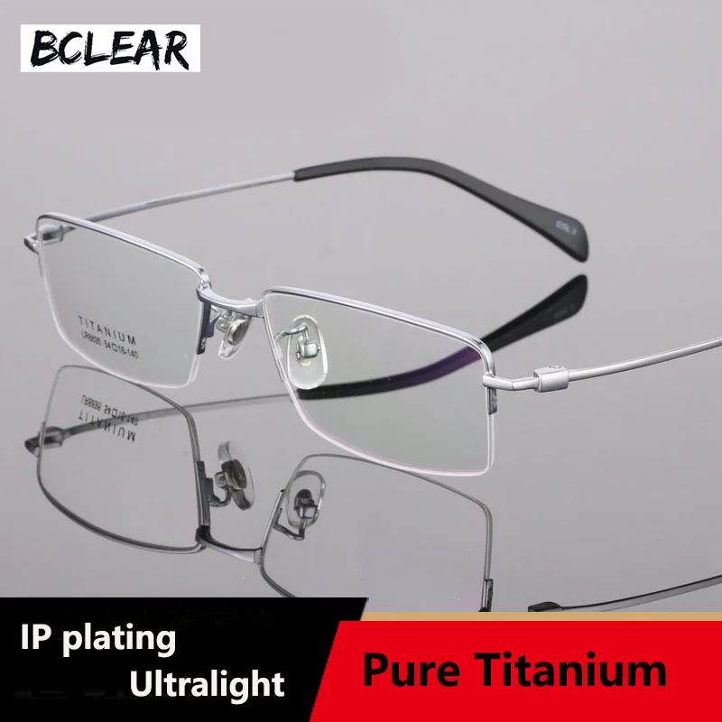 

BCLEAR 2018 New Arrival Titanium Spectacle Frame Super Light Optical Frames Prescription Men's Business Semi-Rimless Eyeglasses
