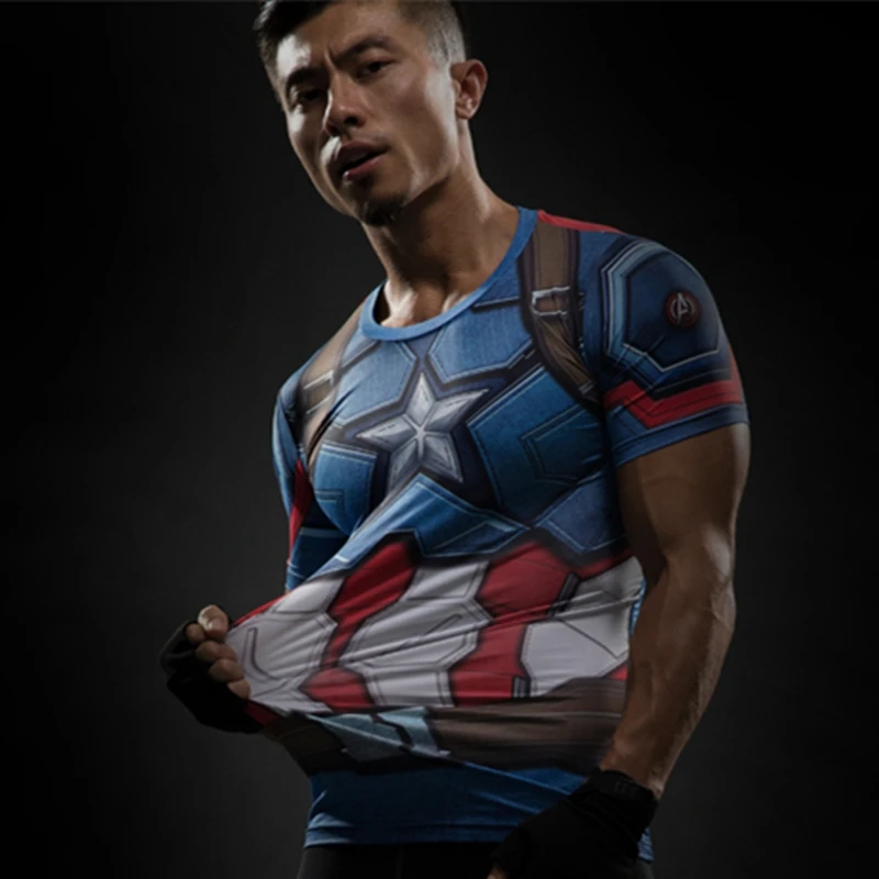 

T Shirt man Captain America Shield Civil War Tee 3D Printed T-shirts Men Marvel Avengers 3 iron man Fitness Clothing Male Tops