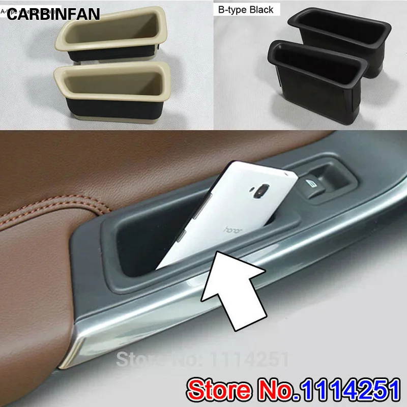 

Front Seats Armrest Storage Box 2pcs/set ABS Black For VOLVO XC60 XC 60 2014
