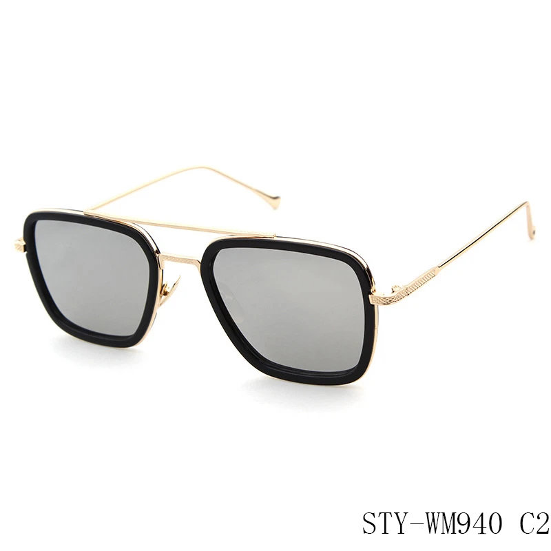 Новые модные женские солнцезащитные зеркальные очки металлические Квадратные Солнцезащитные очки для женщин брендовый дизайн высокого качества квадратный стиль от longkeperer - Цвет линз: C2