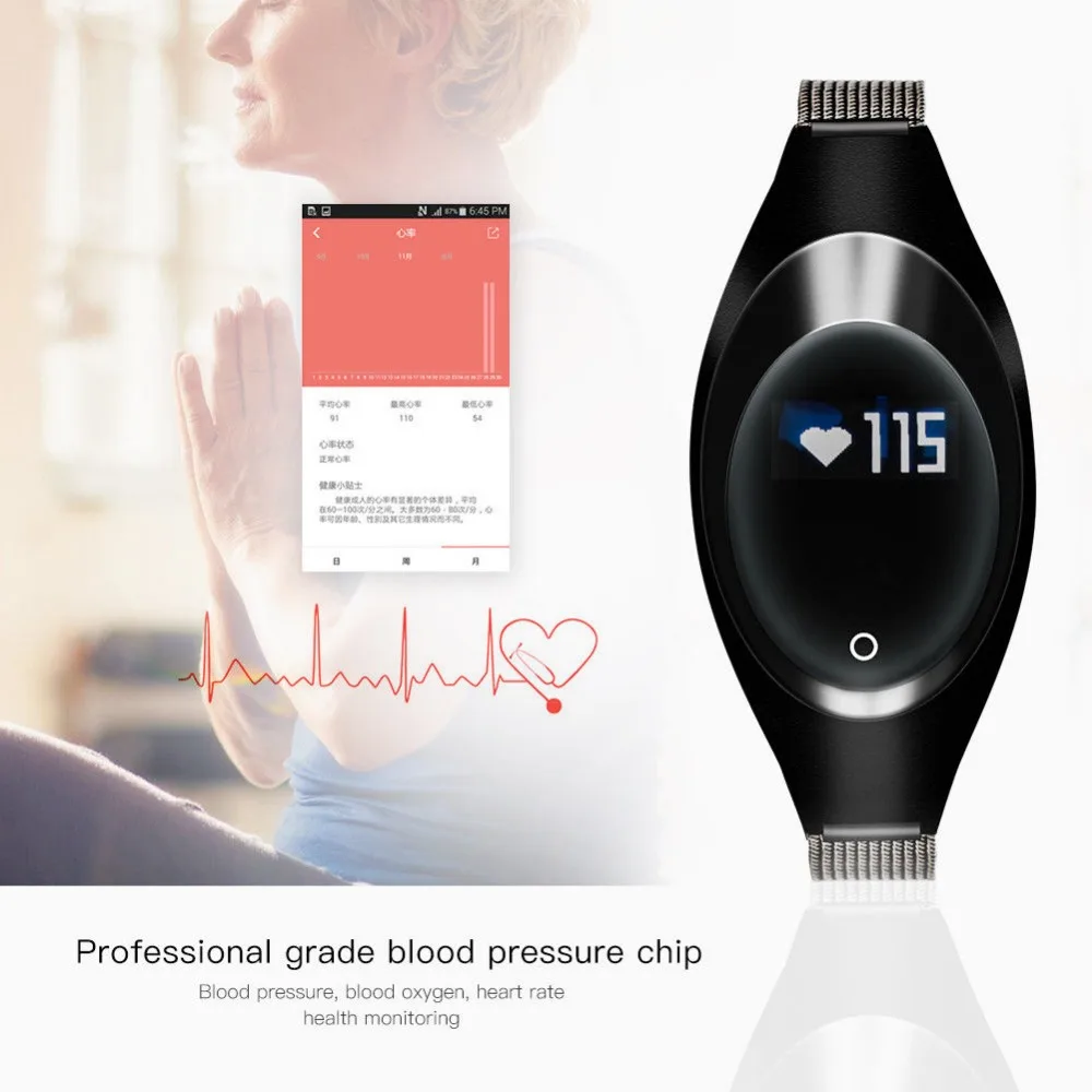 Смарт-часы Timethinker Z18, женские часы, женские Смарт-часы, Relogio, пульсометр, измеритель артериального давления, Montre, IP67, водонепроницаемые
