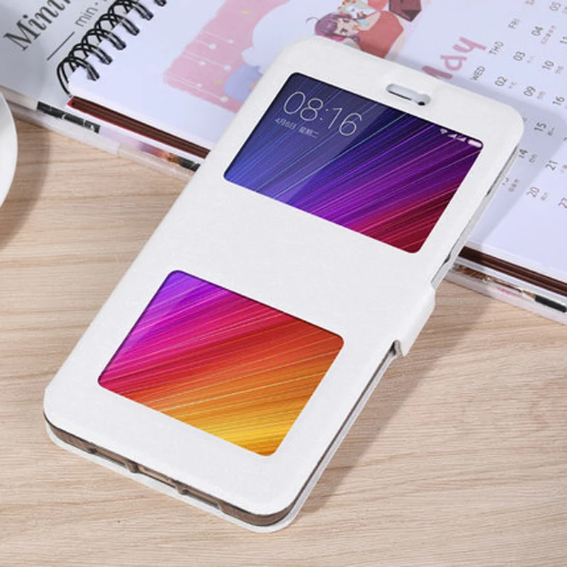Чехол для Xiaomi mi 5s plus с открытым окном mi 5s plus, чехол для телефона из искусственной кожи с подставкой, чехлы для Xiaomi mi 5 Splus, откидная задняя крышка