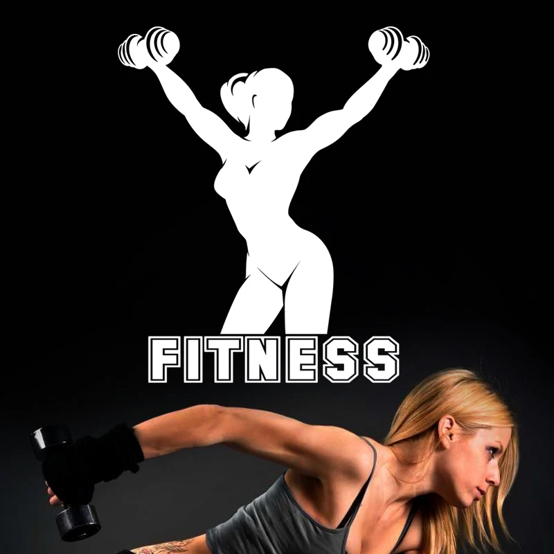 Фитнес наклейка гантели для тренажерного зала Стикеры Бодибилдинг Плакаты