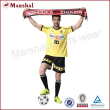 Custom yellow soccer clothing,sublimation custom team sports jersey, team pennant, differnt number