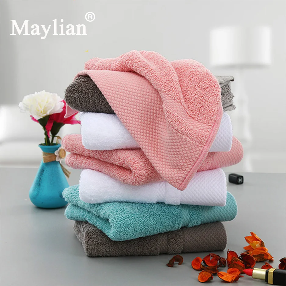Buy 35*75 Solid White Hotel Towels Cotton Set Face