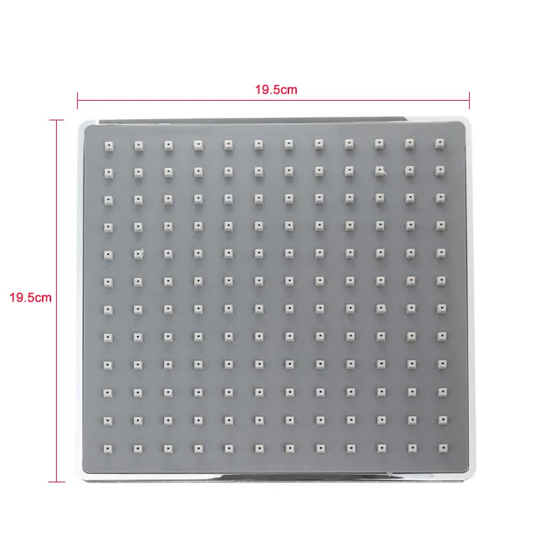 New 8 Inches Top Spray Showerhead Bathroom Rainfall High Pressure Rain Shower Head Single Head Oversized Square Panel