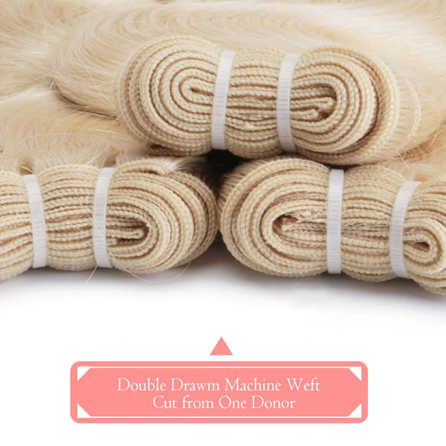Ali Queen-extensiones de pelo de visón brasileño para mujer, mechones de cabello humano liso, sin procesar, de una sola pieza, 613 Rubio, 10A Ali Queen-extensiones de pelo de visón brasileño para mujer, mechones de cabello humano liso, sin procesar, de una sola pieza, 613 Rubio, 10A