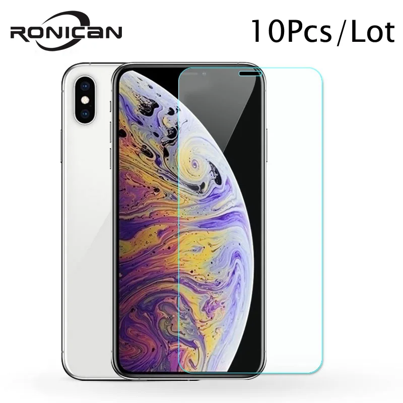 

10Pcs Tempered Glass for iPhone 8 plus Screen Protector Film for iPhone 7 Plus Glass for iPhone X SE 5 5S Tough Protection Glass