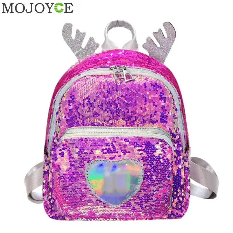 

New School bags for teenage girls 2019 Sequins Heart-Shaped Travel Backpack Women Girls Bag mochila feminina
