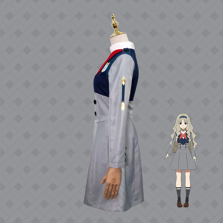 Аниме Ичиго парик zero two hiro 002 Униформа костюм наряд Мику Наборы для школы Дарлинг в