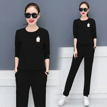 

Set female 201 new autumn and winter temperament fashion loose sweater + casual trousers elegant two-piece wild women's clothing