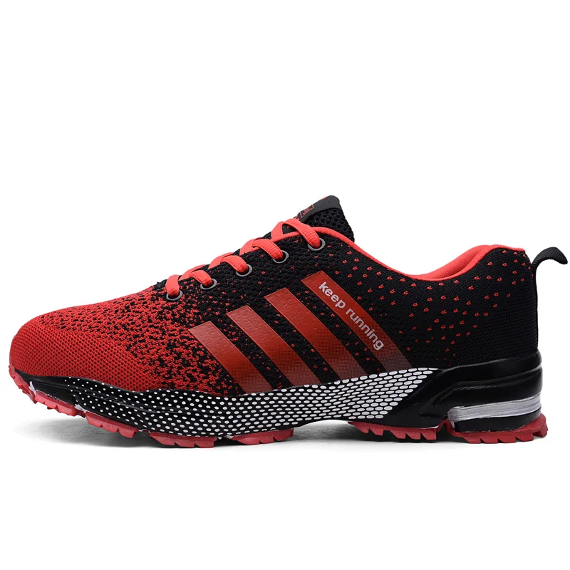 Спортивная обувь для бега для мужчин и женщин; Легкие дышащие кроссовки на воздушной подушке; дизайнерская прогулочная спортивная обувь; кроссовки; обувь - Цвет: 8702-Red