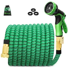 Hose Garden Scalable Gardening Magic Rubber Flexible Swellable Water Pipe Spray Gun Outdoor Watering System Car Wash 25FT-75FT 