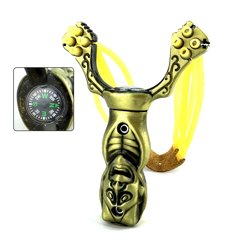 Powerful Outdoor Hunting Demon Shape Catapult Slingshot PU Leather Catapult Professional Tactical AluminiumTool Accessories