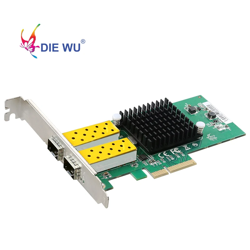 

DIEWU 2 Port SFP network card 1G fiber optic network card PCIe 4X Server Lan card with Intel 82576