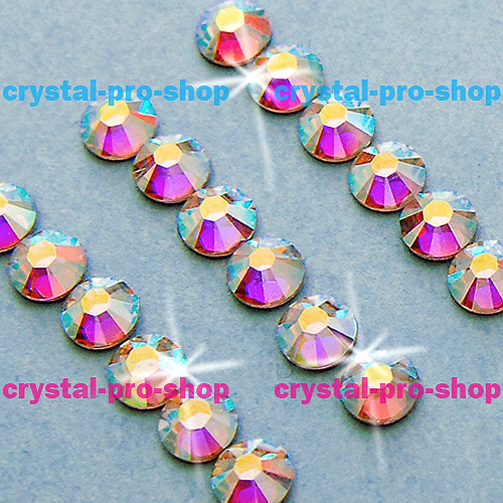 AB Crystal(001AB) Swarovski Elements ss30(6,35-6,5) мм, 12 штук(без горячей фиксации) плоские с одной стороны 30ss Стразы для ногтей