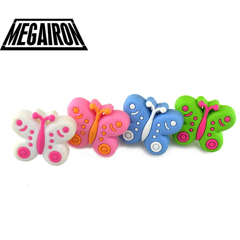

MEGAIRON Lovely Children Bedroom Drawer Handles Soft Rubber Dresser Knob Multi Color Butterfly Shape Cabinet Knobs with Screws