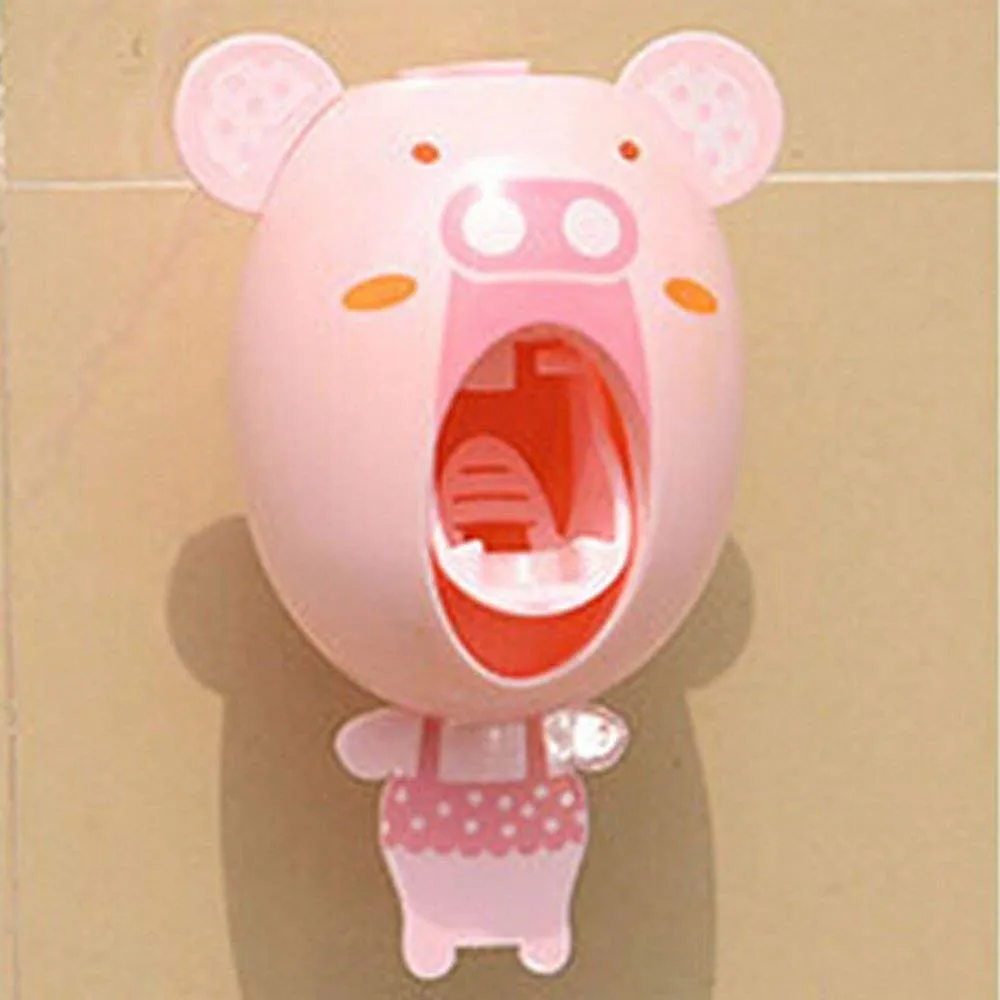 

Practical Strong Suction Sucker Funny Cartoon Style Bathroom Household Toothbrush Holder Children Automatic Toothpaste Dispenser