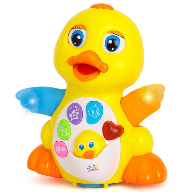 Cartoon Electric Swing Rhubarb Duck Toy Cute Infant Children Luminous Music Early Educational Toys New Comfort Baby Smart Toys 2