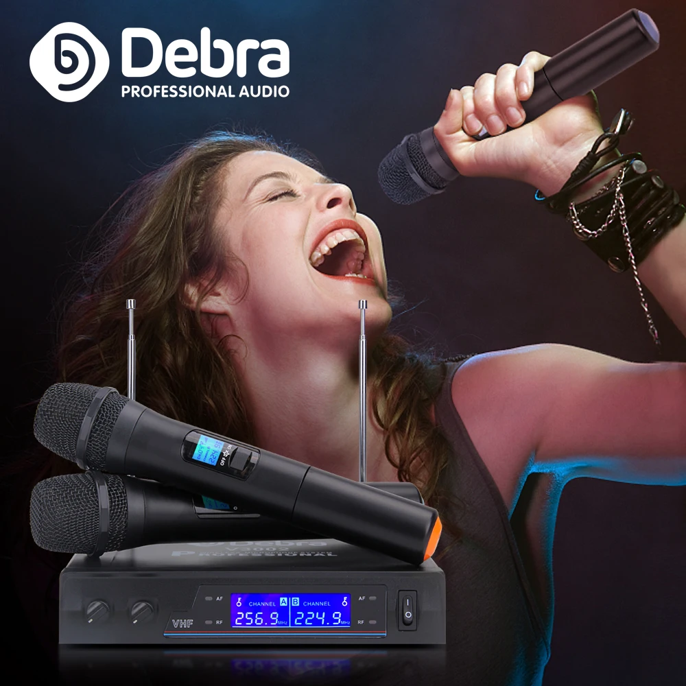 Debra Audio V3002 VHF беспроводной двойной ручной микрофон микрофонная система для церкви, свадьбы, караоке, деловых встреч! чистый звук