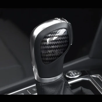 

For Atlas Teramont 2017 2018 ABS Matte and Carbon fibre Car gear shift lever knob handle cover Cover Trim car styling 2pcs