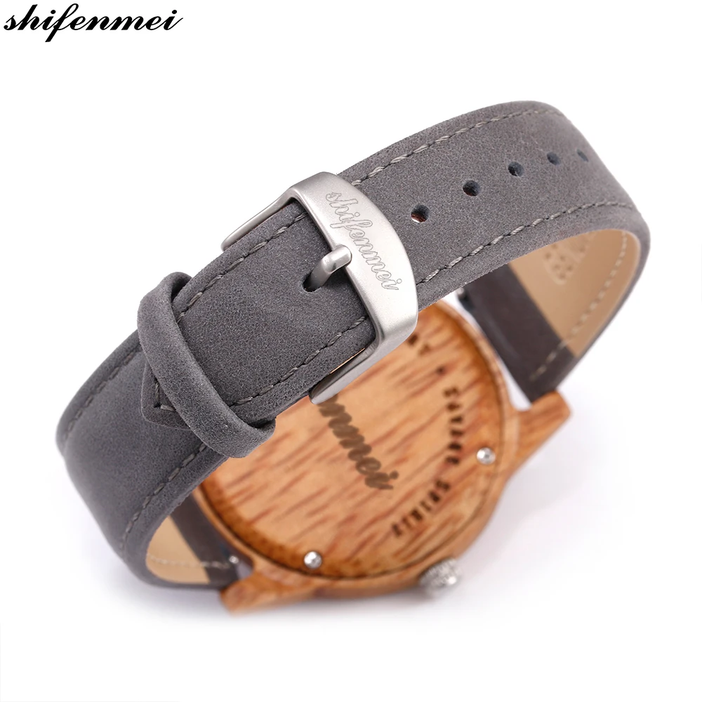 high quality wooden case quartz watch for men unisex fashion wristwatches women ladies casual watches drop shipping genuine leather strap Luminous hands (9)