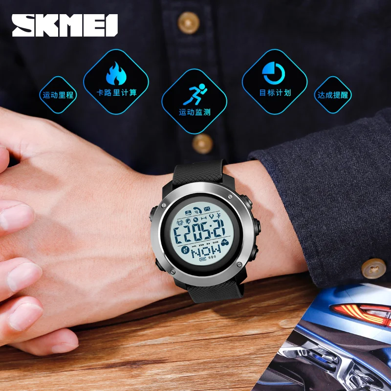 Bluetooth Смарт часы для Android носить ОС Android IOS Smartwatch мужские спортивные часы компас relógio inteligente SKMEI