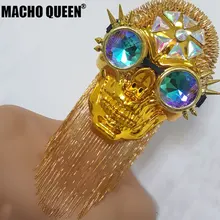 Голографическая Streampunk горящий человек череп Спайк Couture маска для лица перетащите queen летнее вечернее платье фестивальный рейв одежда Шестерни