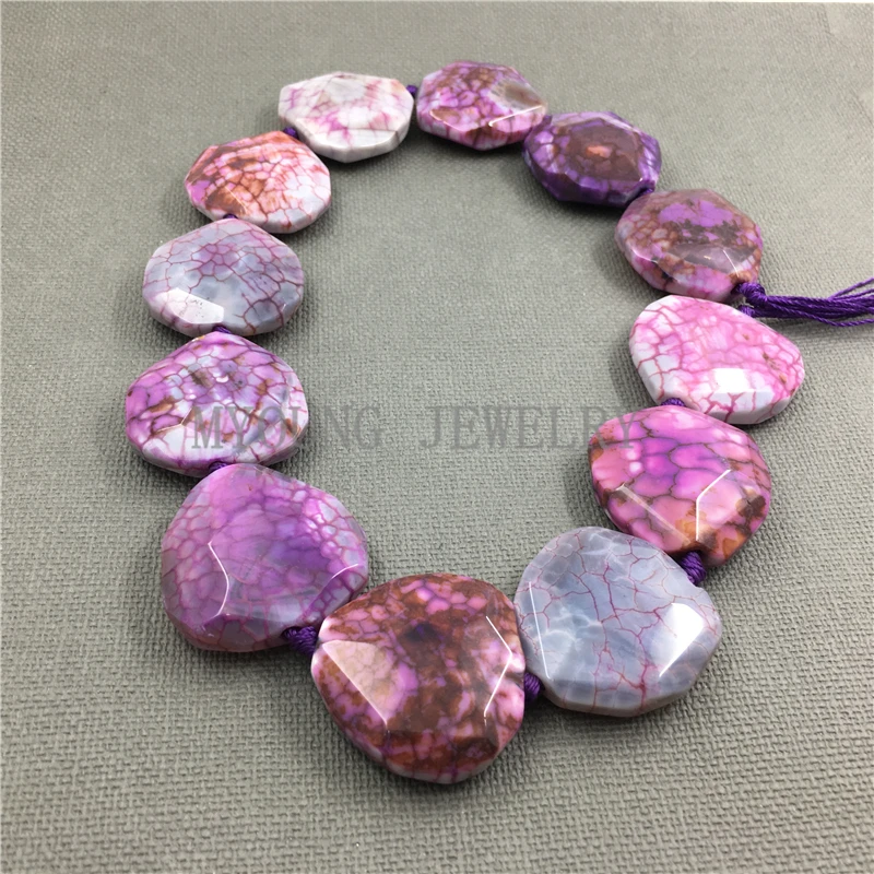 MY1110 Purple dragon vein agates Slab Slice Loose Beads,Cut Slab Sliced Achate Beads (2)
