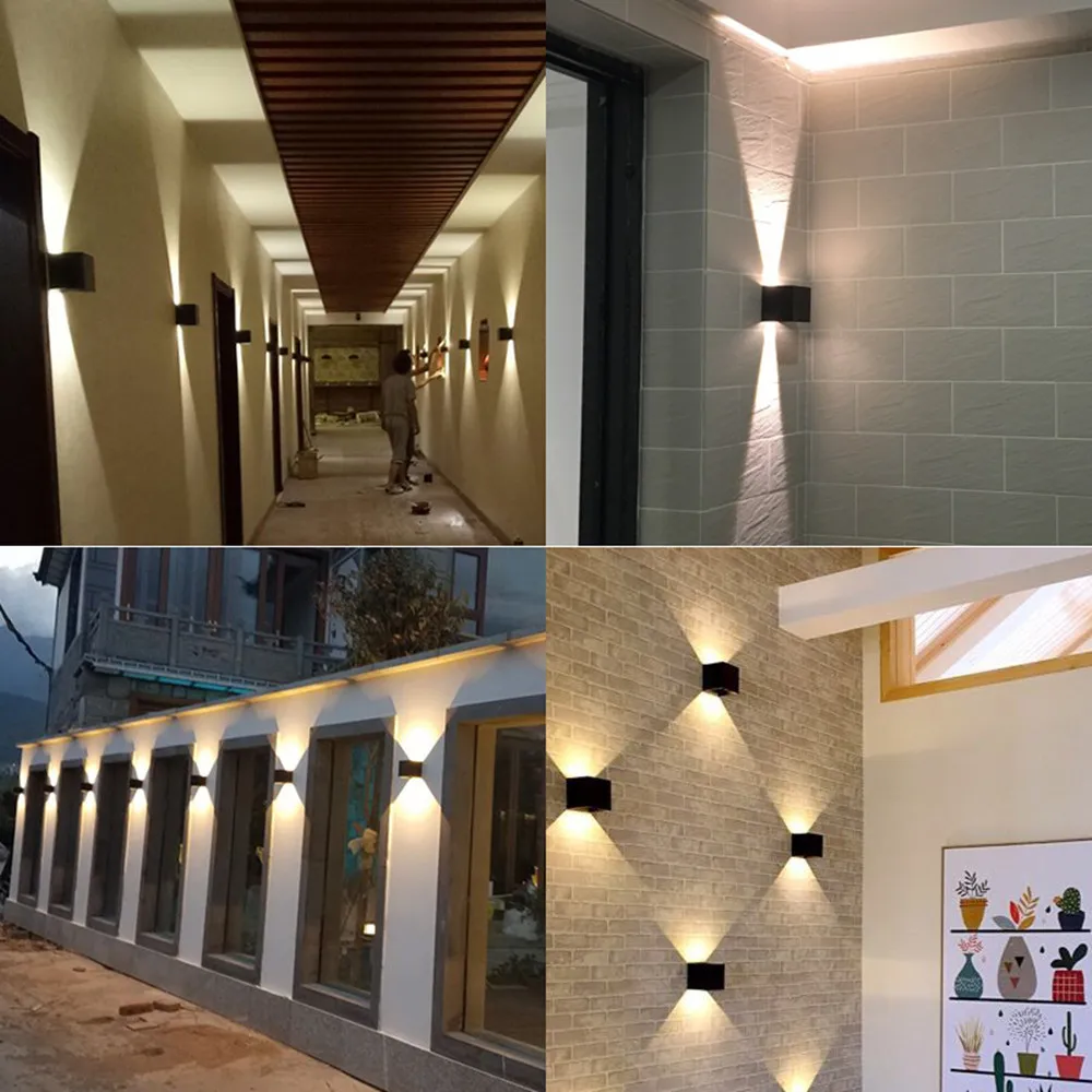 IP65 Waterproof 12W indoor outdoor LED Wall Light lamp modern Aluminum Adjustable Surface Mounted Cube led Garden Porch Light